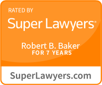 Orange badge indicating "Rated by Super Lawyers," featuring the name Robert B.