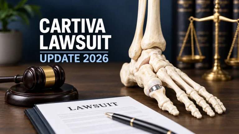 Cartiva lawsuit update 2026 showing a Cartiva implant at the big-toe joint